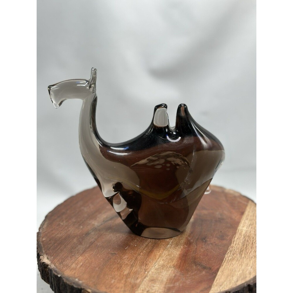 Art Glass Camel Safari Paperweight Figurine Sommerso Design